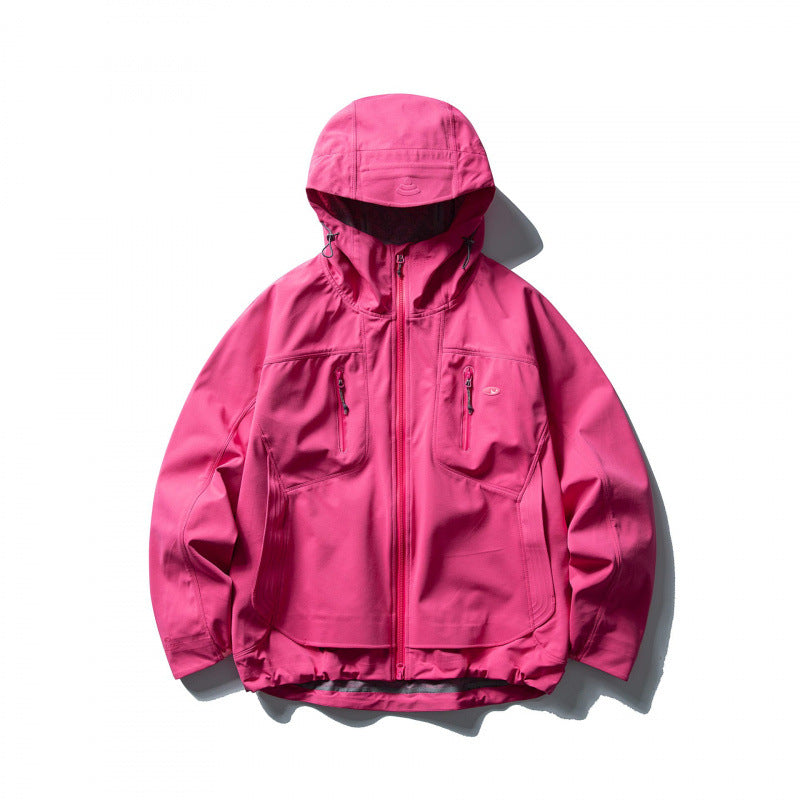 Unisex Lightweight Softshell Outdoor Jacket with Adjustable Hood, Water-Repellent Membrane, and Ergonomic Breast Pockets Chichicherry