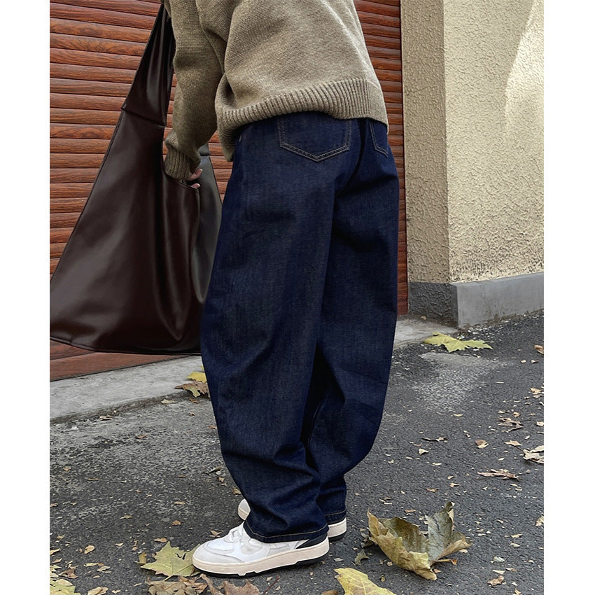 Women's Wide Baggy Jeans in Relaxed Fit with High Waist and Distinctive Stitching Details Chichicherry