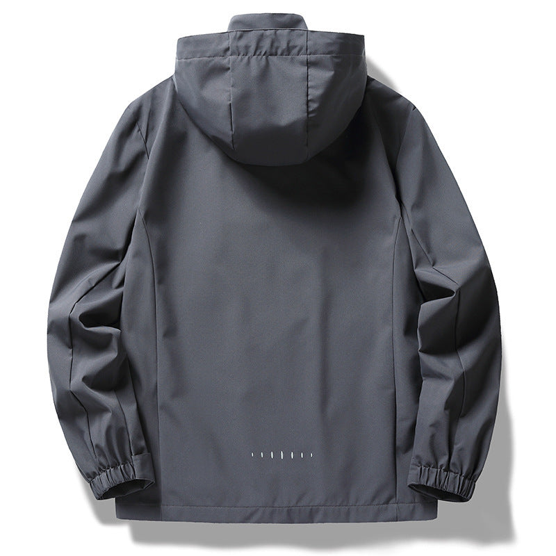 Men's technical softshell rain jacket with hood, wind and water-repellent membrane and concealed zippers Chichicherry