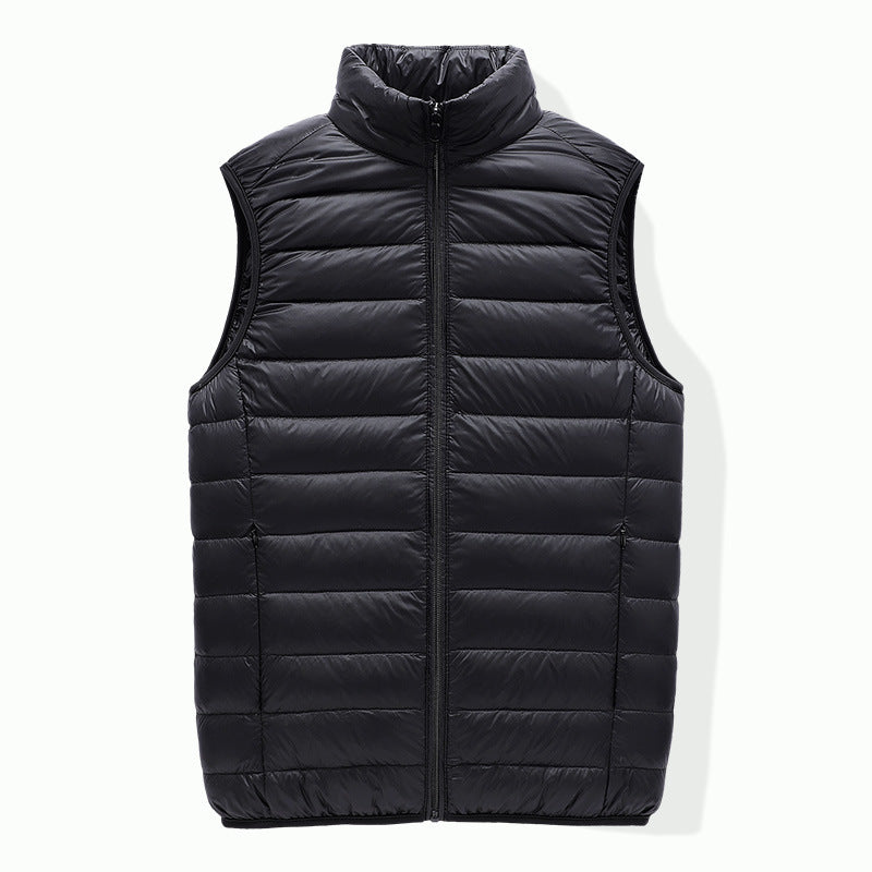Men's compact padded insulation vest with packing function and stand-up collar Chichicherry