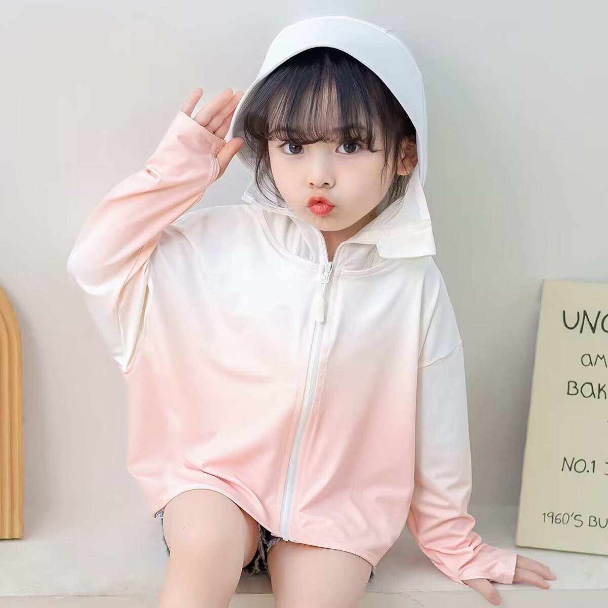 Girls functional UV protection jacket with hood Chichicherry