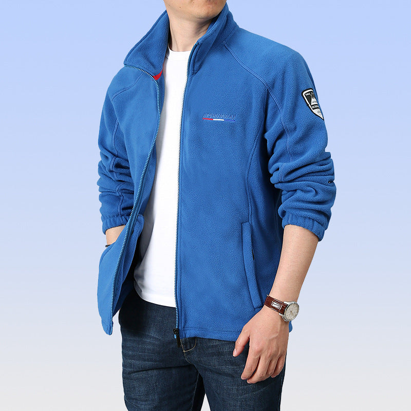 Men's fleece outdoor jacket with stand-up collar and full zip Chichicherry