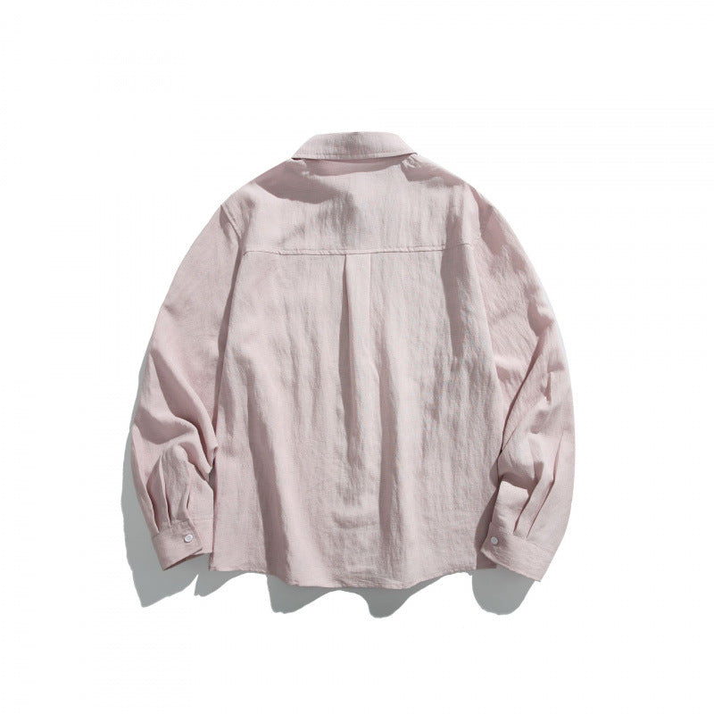Unisex Oversize lightweight linen blend shirt with chest pocket and loose boxy cut Chichicherry