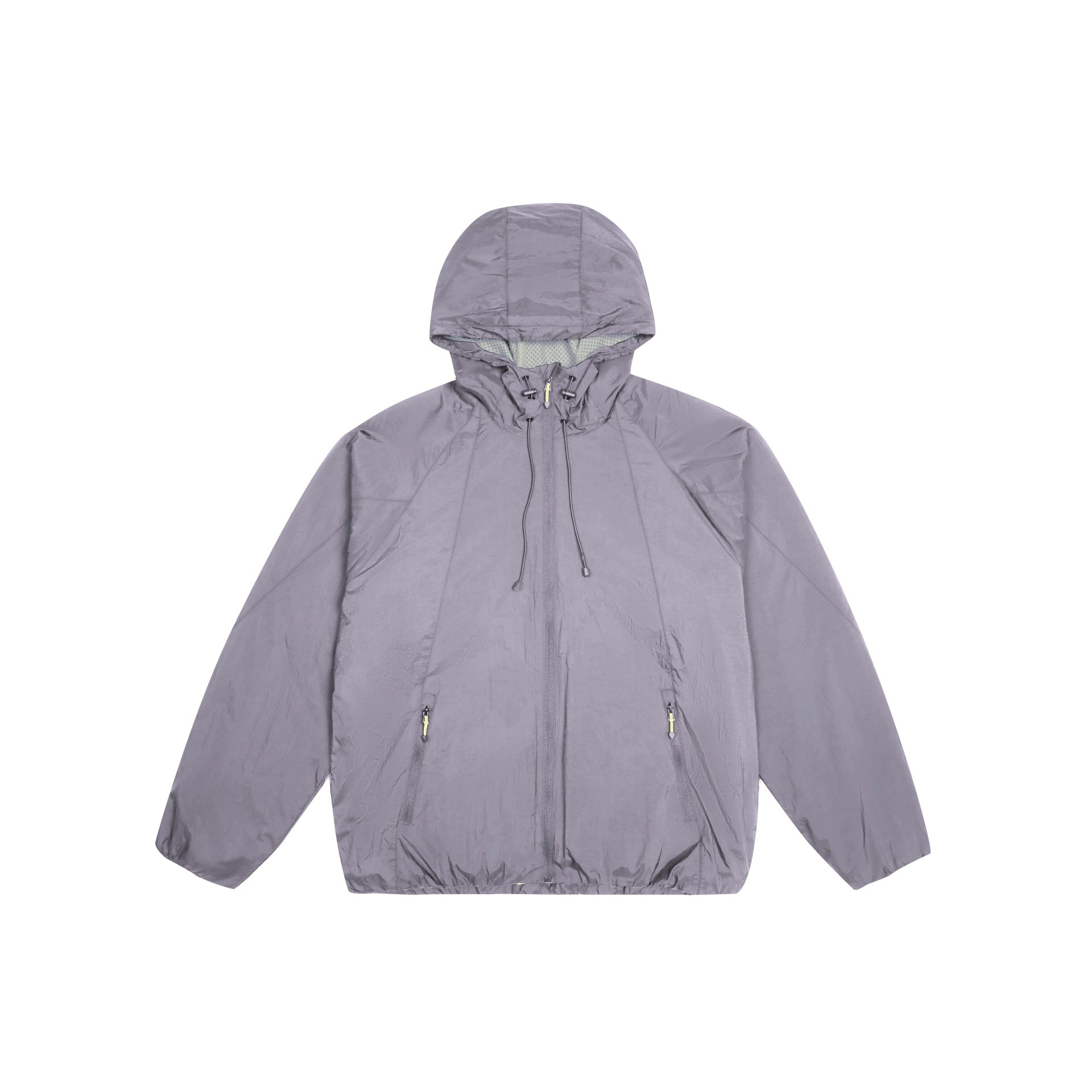 Unisex Lightweight Windbreaker with Adjustable Hood, Packable Nylon Jacket Chichicherry