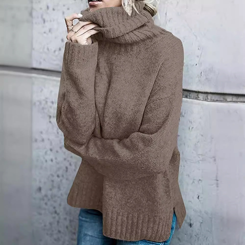 Women Oversized Cozy Turtleneck Sweater made of Fine Knit Chichicherry