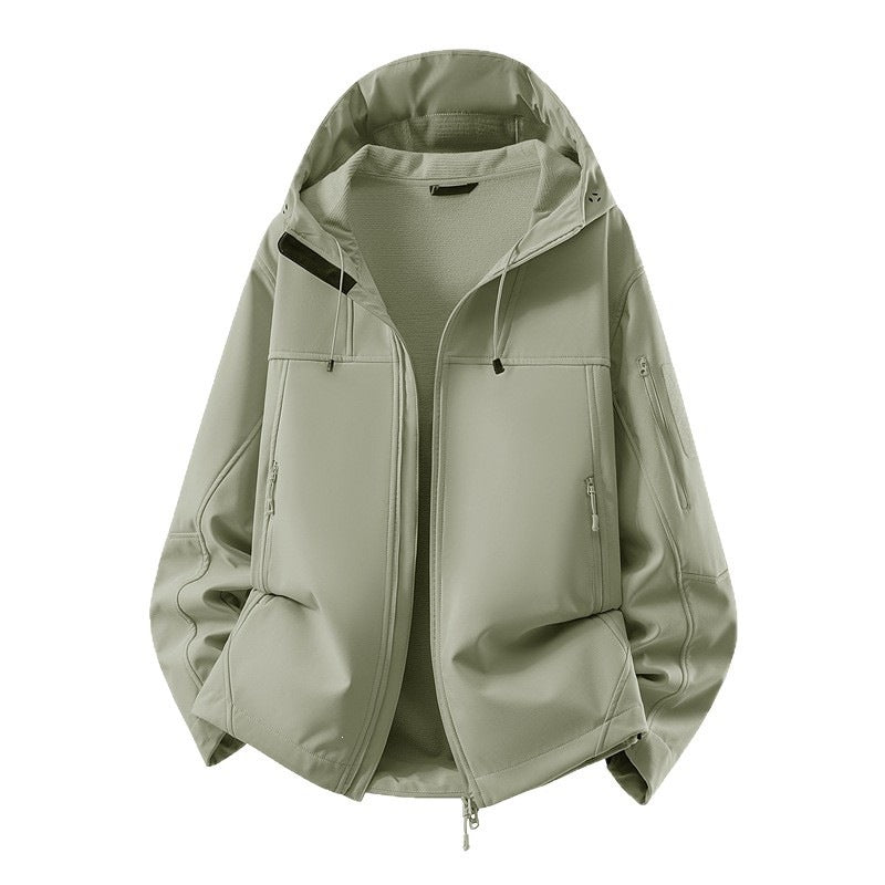 Men's softshell jacket with fleece lining, water-repellent and hood reinforcement Chichicherry
