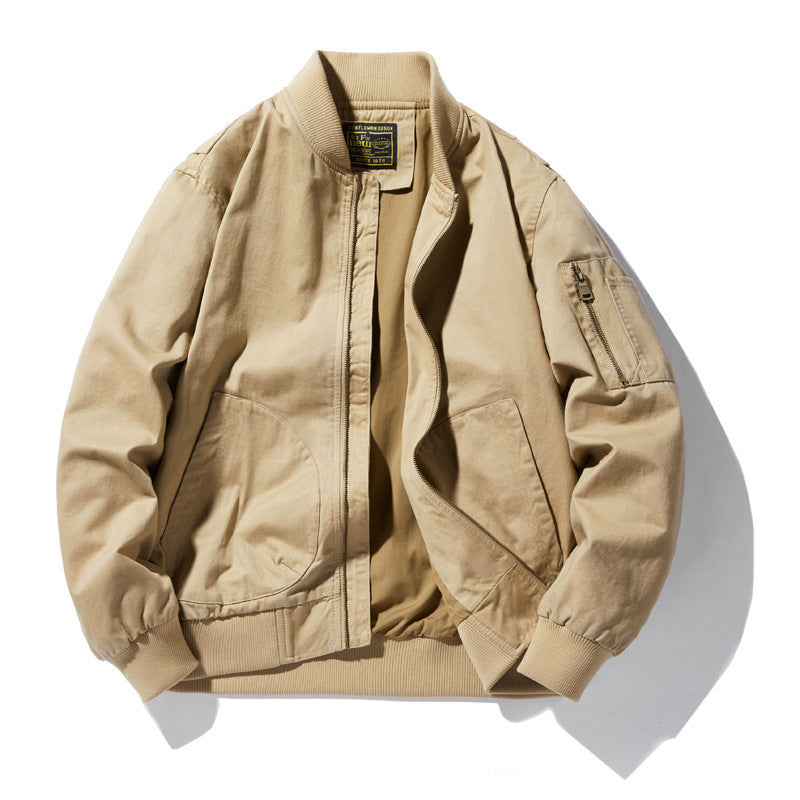 Men's lightweight canvas bomber in utility field style with arm pocket and ribbed cuffs Chichicherry