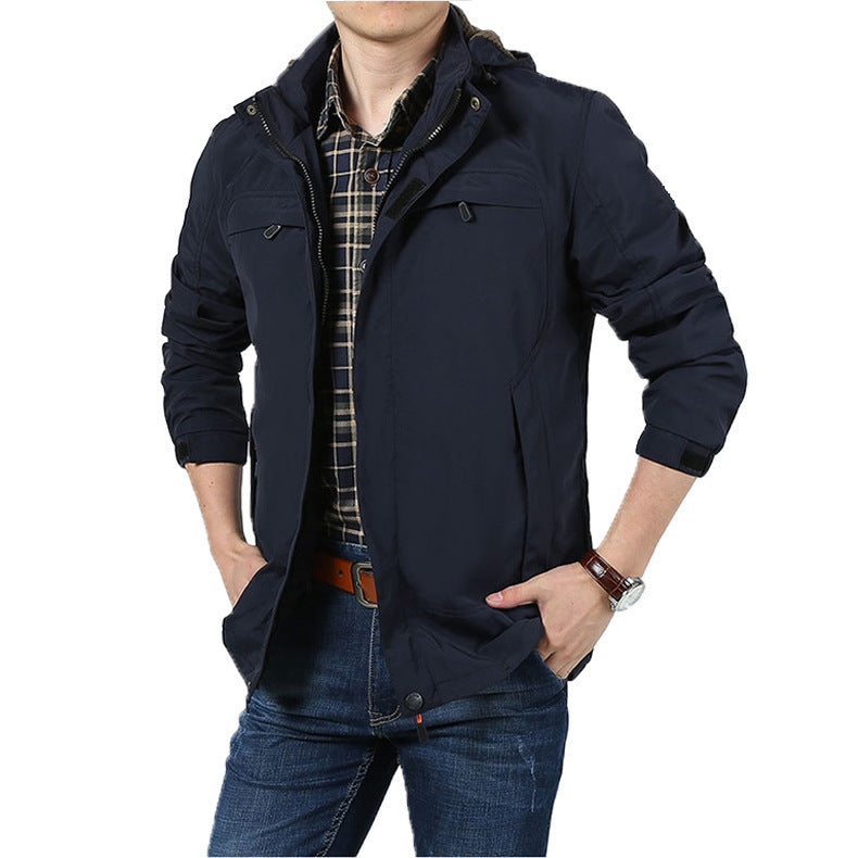 Men's padded hooded parka with teddy lining and windproof canvas look Chichicherry