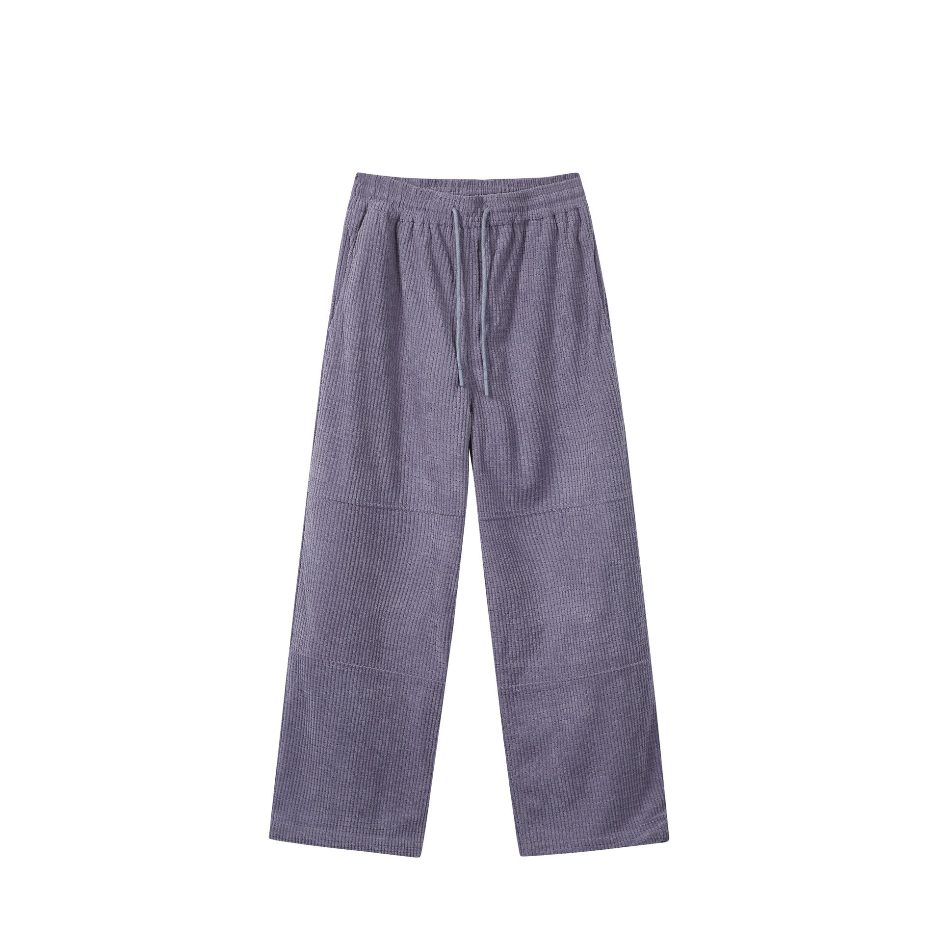 Ladies waffle knit lounge pants with wide leg, elastic waistband and drawstring