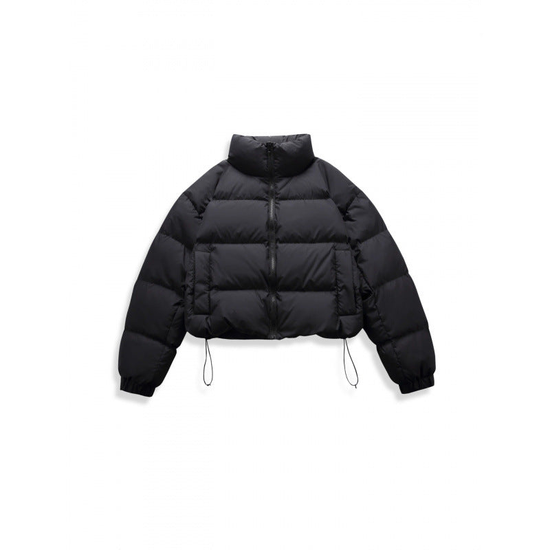 Women's short quilted winter jacket in cropped style with high stand-up collar Chichicherry