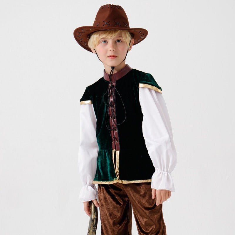 Boys Wild West Costume with Hat and Pistol Chichicherry