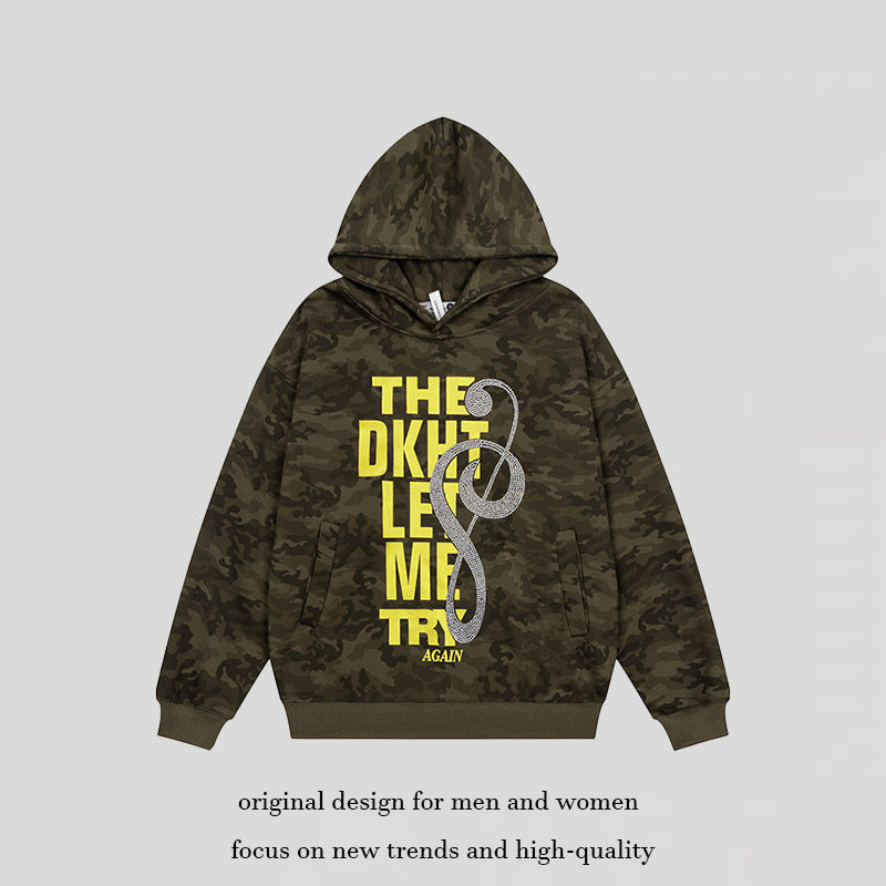 Women's hoodie with rhinestone front print, relaxed fit and side pockets Chichicherry