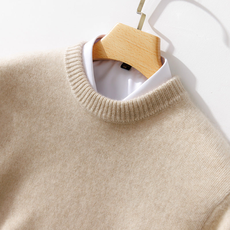 Men's Fine Stand Collar Pullover made of Cashmere Blend with Ribbed Cuffs and Slim Silhouette Chichicherry