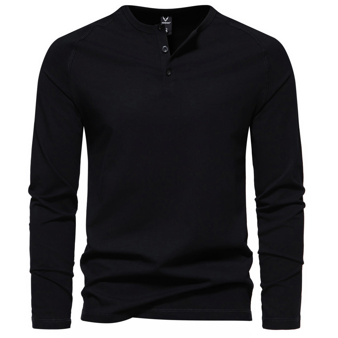 Men's Slim-Fit Cotton Blend Henley Shirt with Button Placket Chichicherry