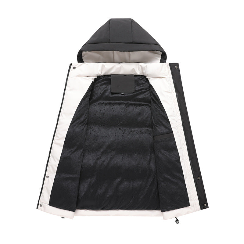 Men's Sleeveless Padded Vest with Hood, Thermal Insulation and Body Shaping Cut Chichicherry