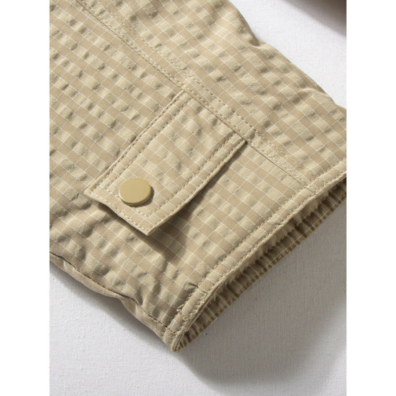 Herren Steppjacke ohne Kragen mit Druckknopfverschluss und seitlichen Eingrifftaschen Chichicherry