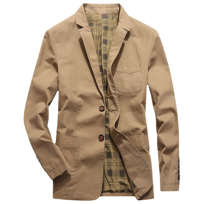 Men's Lightweight Cotton Blazer in Casual Look with Checked Lining Chichicherry