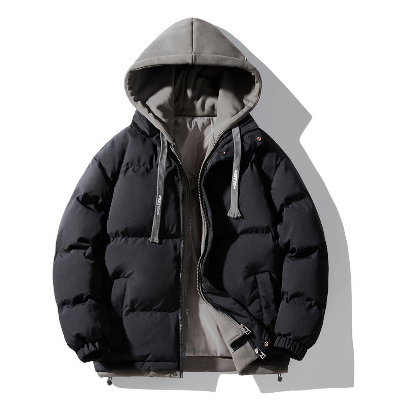Men's padded quilted jacket with integrated hood layer and windproof outer shell Chichicherry