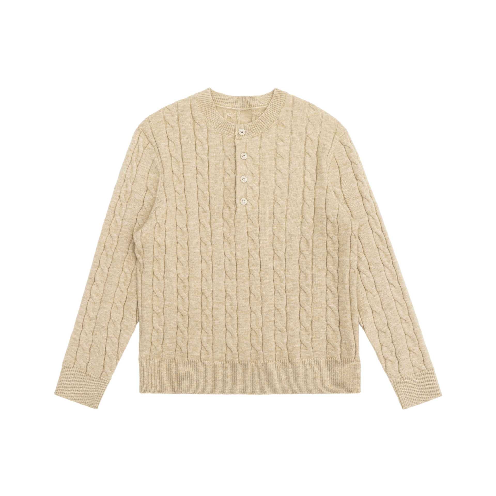 Women's knit cardigan with cable pattern and round neckline Chichicherry