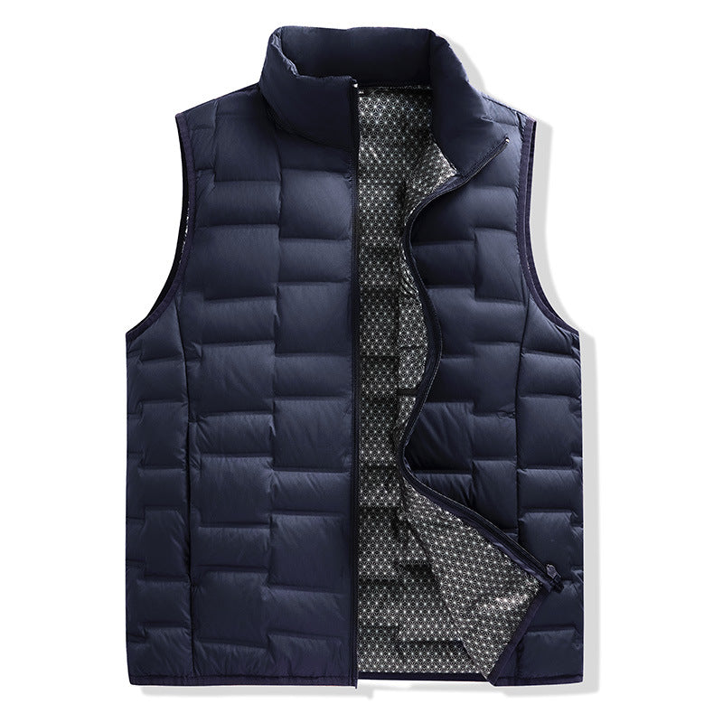 Men's ultralight quilted thermal vest with reflective inner lining and stand-up collar Chichicherry