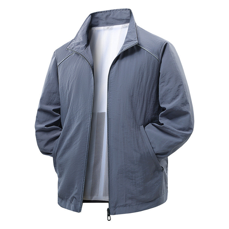 Men's Lightweight Wind and Rain Jacket with Mesh Lining and Reflective Shoulder Piping Chichicherry
