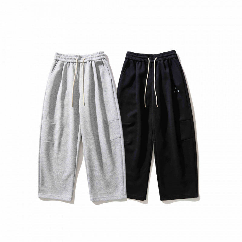Unisex Wide Relaxed Jogging Pants made of French Terry with high elastic waistband and drawstring Chichicherry