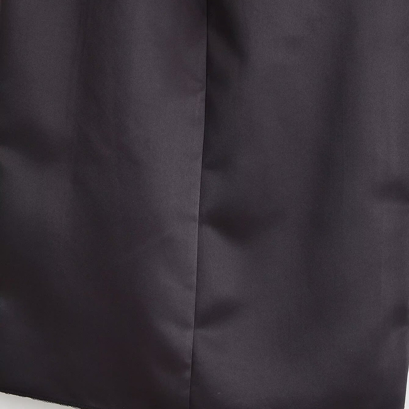 Women Satin Midi Skirt with High Waist, Side Slit and Decorative Frog Closures Chichicherry