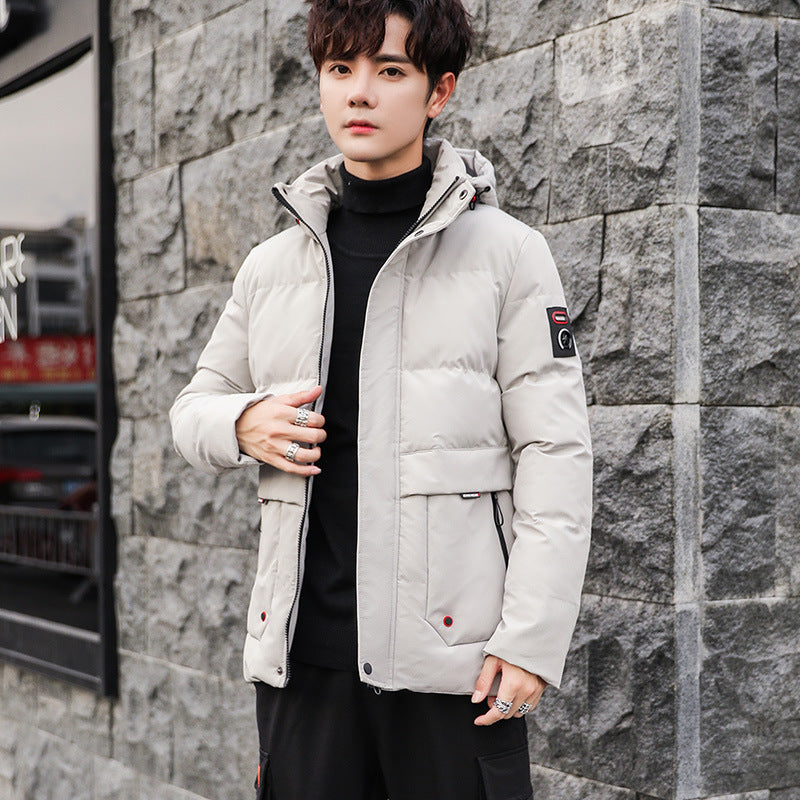 Men's quilted hooded jacket with utility pockets and windproof insulation Chichicherry