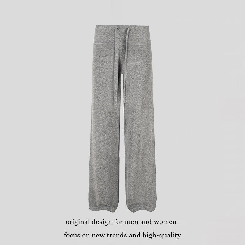 Women's Palazzo Fleece Pants with High Comfort Waistband and Flowing Wide-Leg Cut Chichicherry