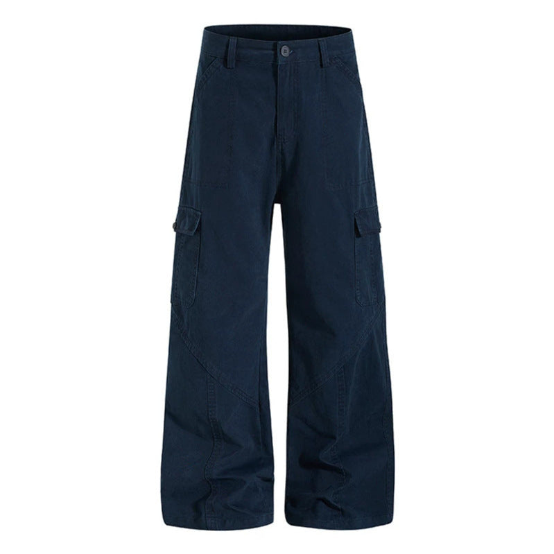 Women Wide Cargo Pants made of Cotton Blend with High Waist and Multifunction Pockets Chichicherry