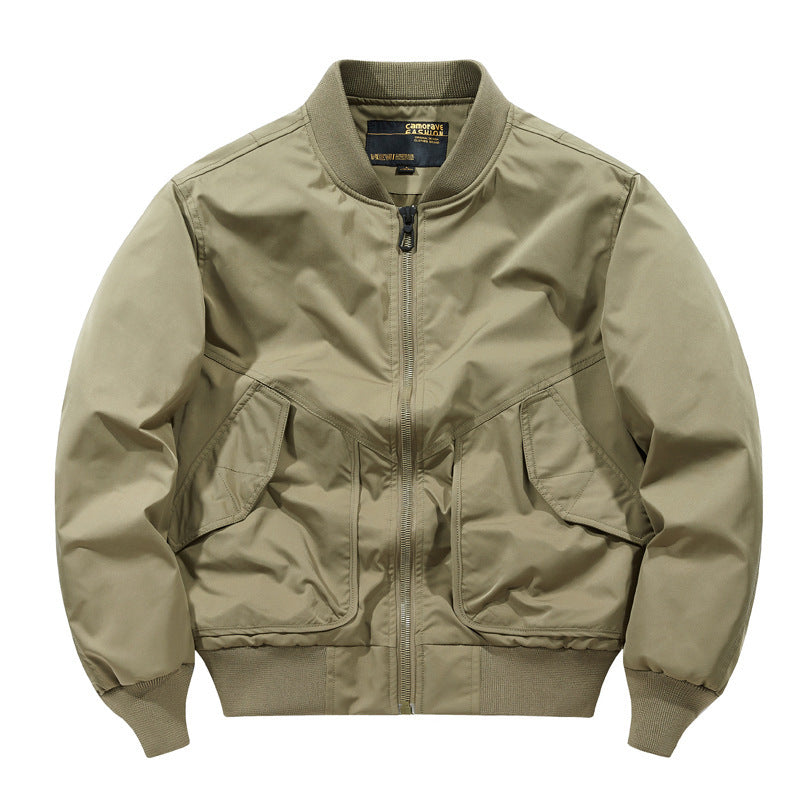 Men's Oversized Nylon Bomber Jacket with distinctive flap pockets and ribbed cuffs Chichicherry