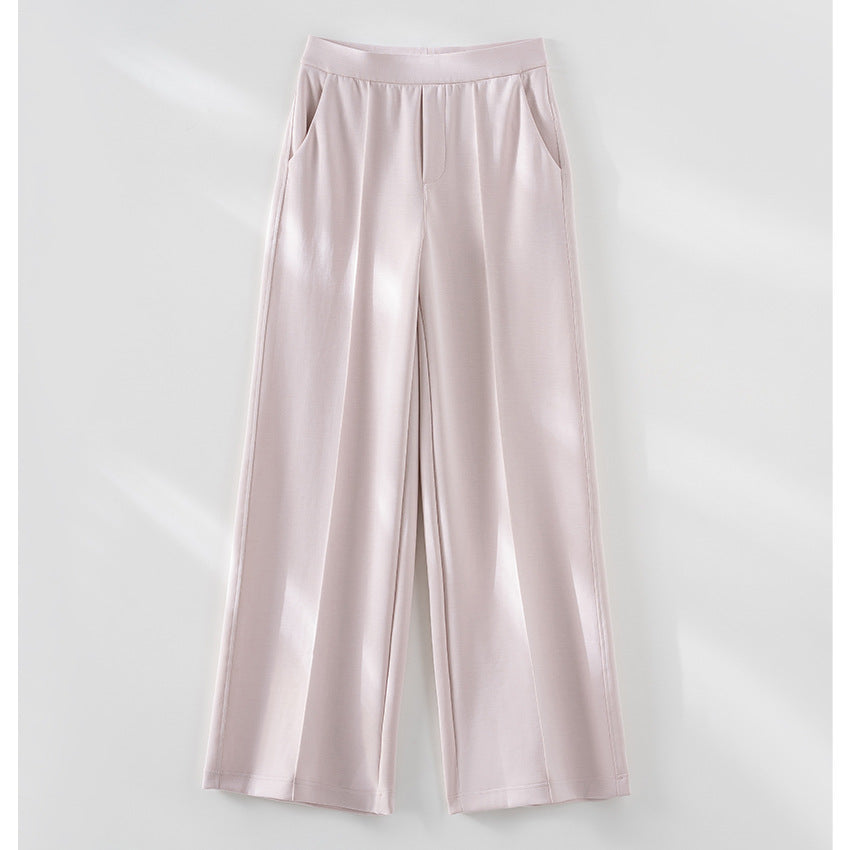 Ladies Wide Highwaist Trousers with Pleat, Elastic Waistband and Side Pockets Chichicherry