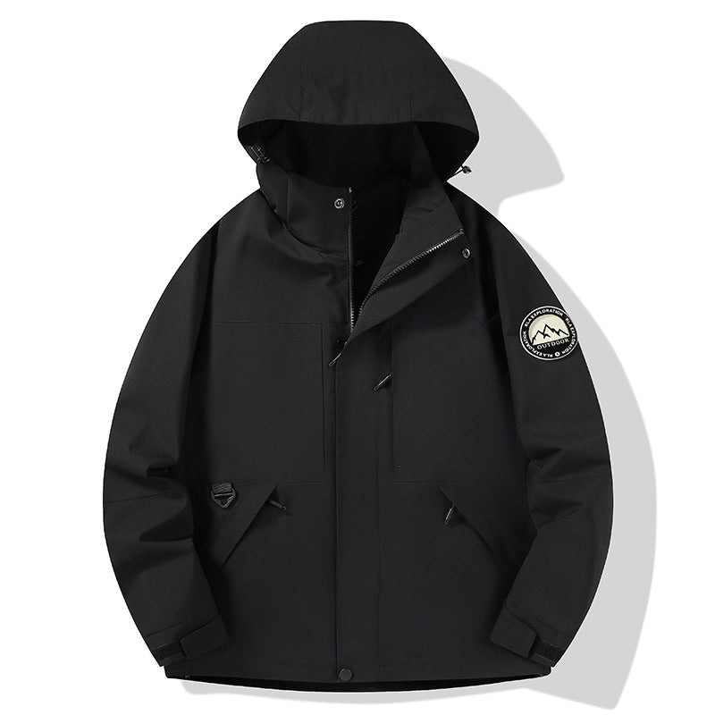 Women's waterproof hardshell outdoor jacket with hood and multifunction pockets Chichicherry