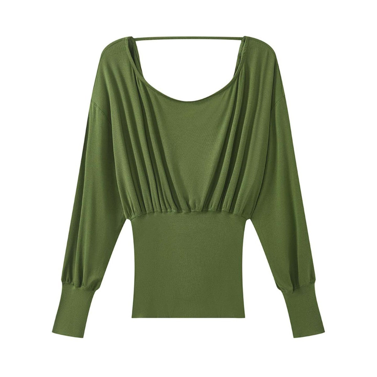 Women's Draped Layering Top with Off-the-Shoulder Cut and Decorative Straps Chichicherry
