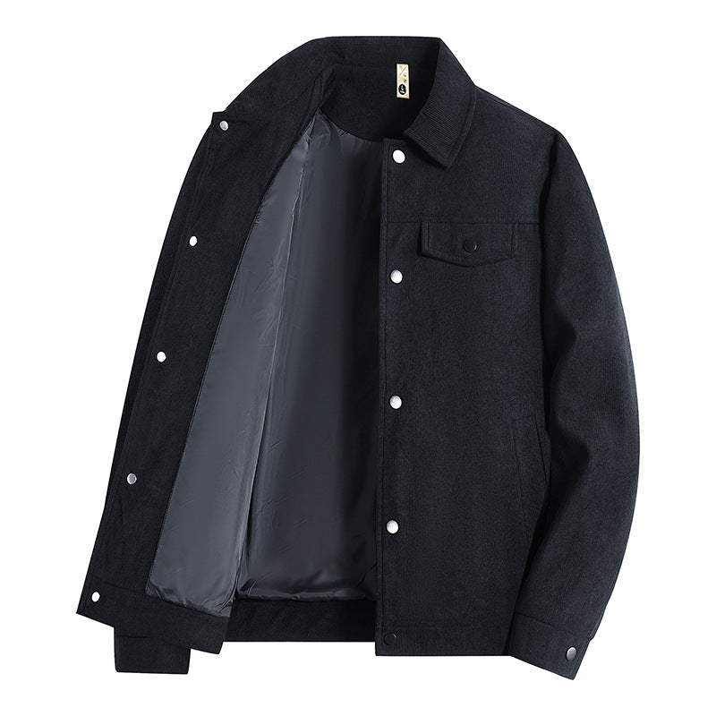 Men's trucker jacket in suede look with snap button closure and chest pockets Chichicherry