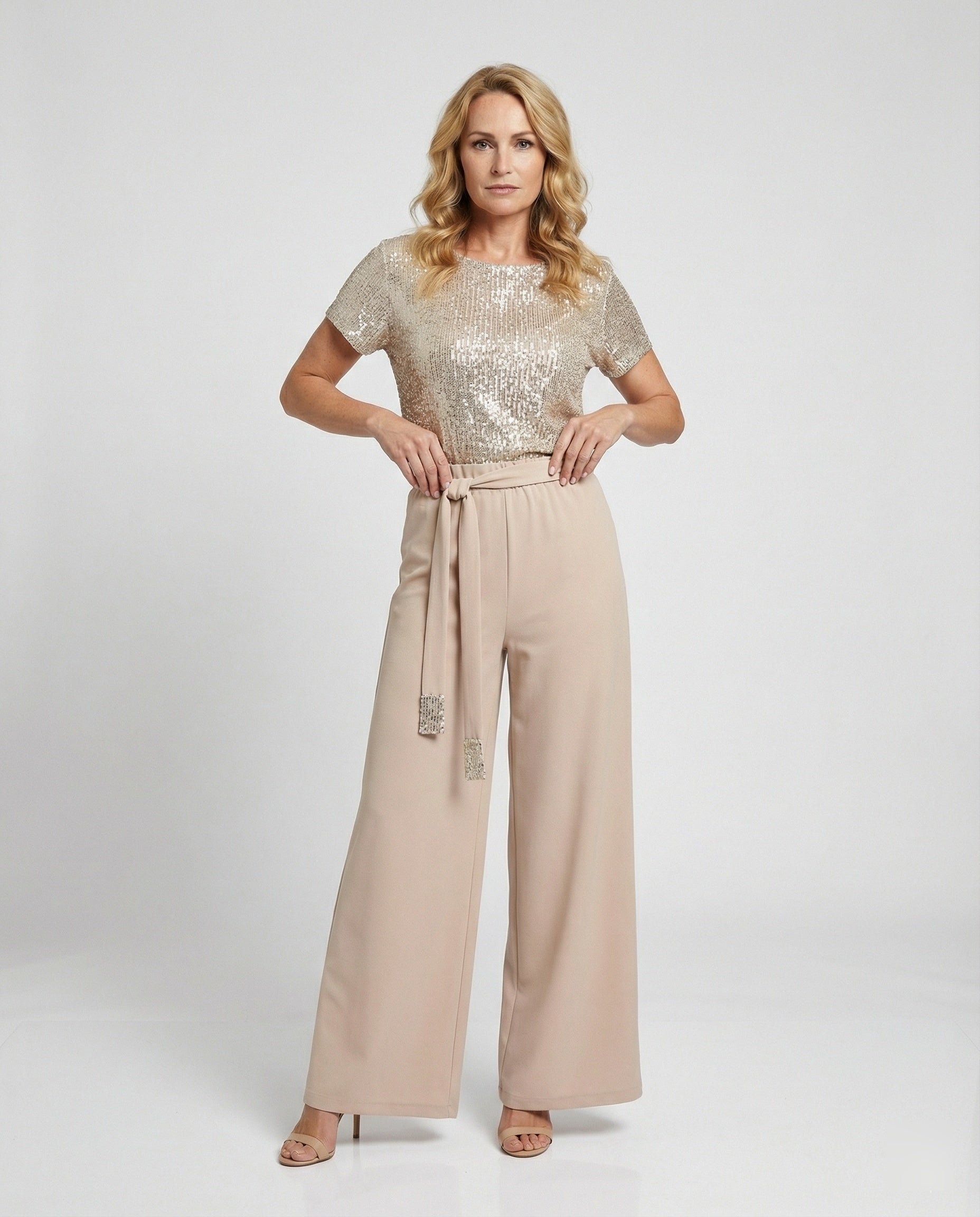 Women Two-Piece Set Sequins Elegant