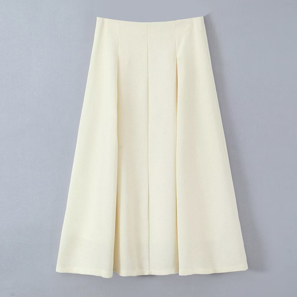 Women's midi skirt with tailored A-line and piped box pleats Chichicherry