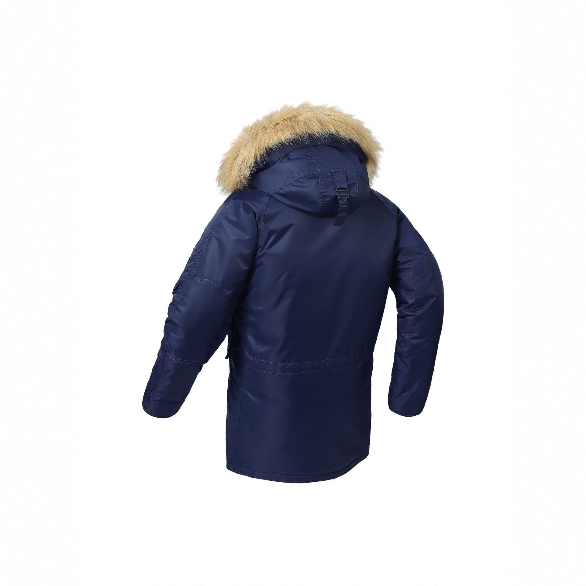 Men's longer thermal parka with hood and detachable faux fur trim Chichicherry