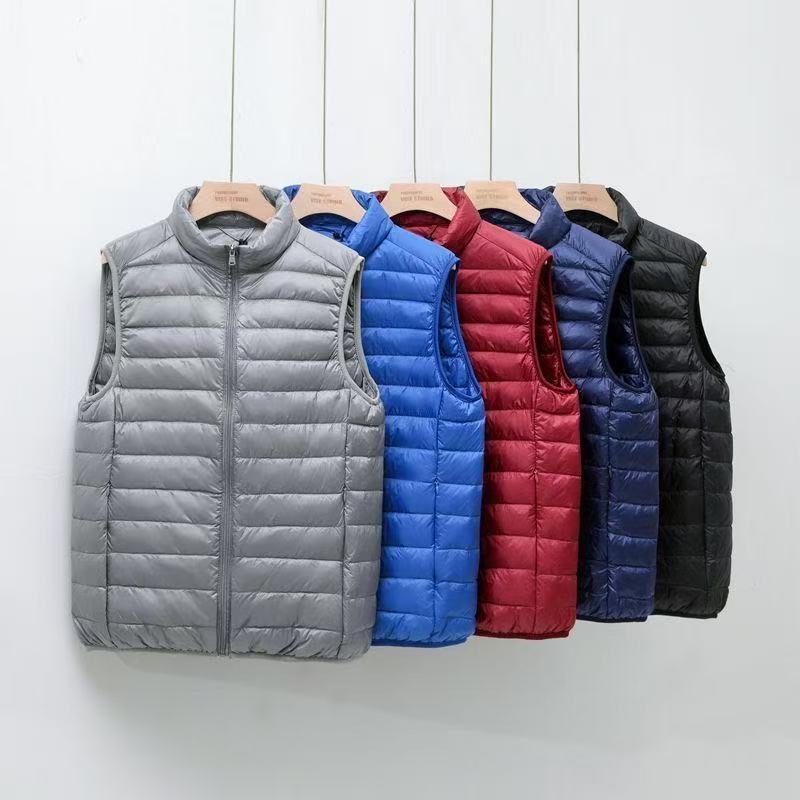 Men's Ultra-light Down-look Padded Vest with Chamber Cut and Stand Collar Chichicherry
