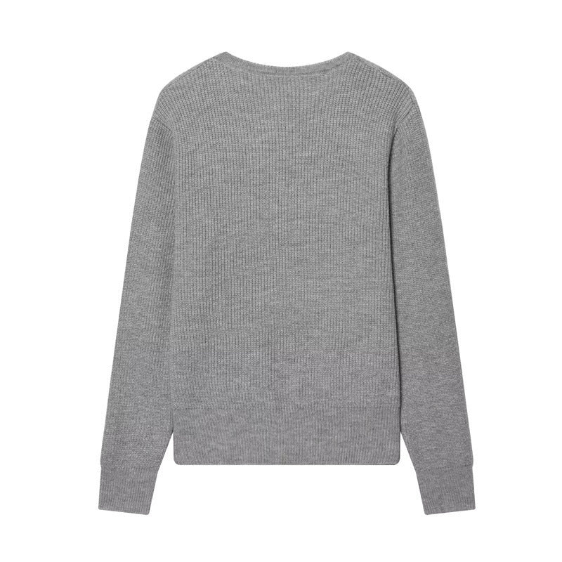 Women's two-layer fine knit cardigan with integrated under top and heart buttons Chichicherry