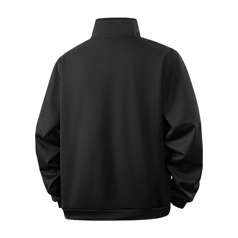 Men's Half-zip Sweatshirt with Stand-up Collar and Ribbed Cuffs Chichicherry