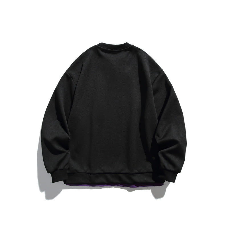 Unisex Oversize sweatshirt with contrasting zip chest pocket and double-layered hem Chichicherry