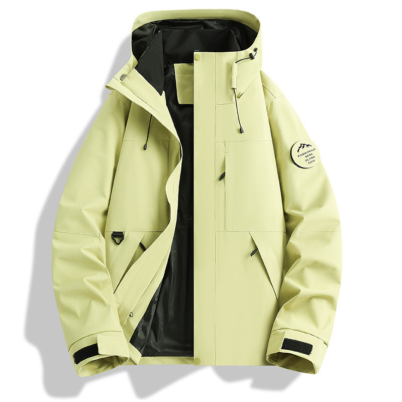 Men's Water and Windproof Softshell Outdoor Jacket with Adjustable Hood Chichicherry