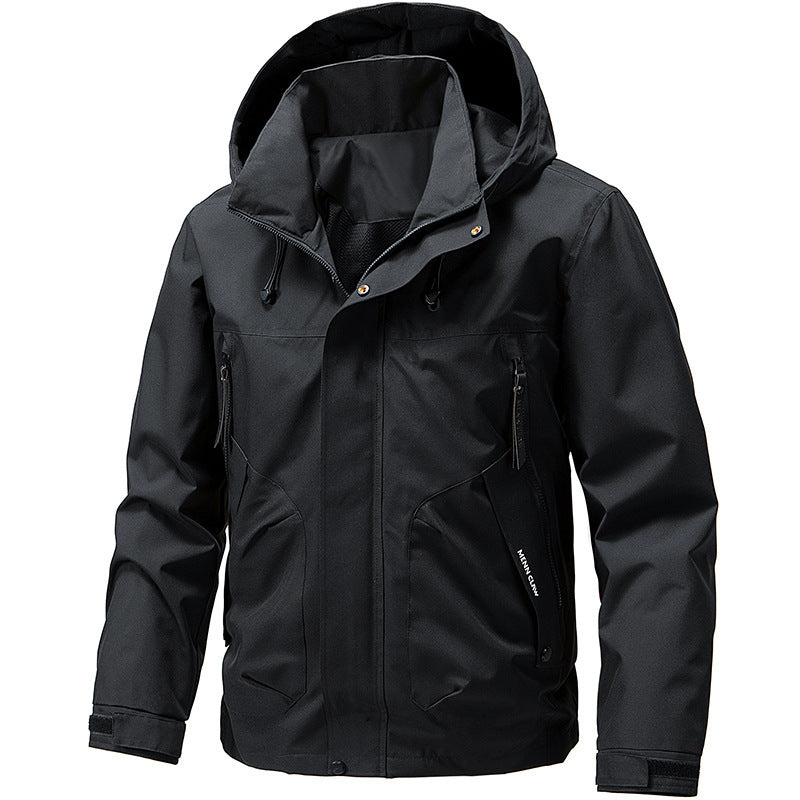 Men's technical hooded softshell jacket with adjustable hood and utility pockets Chichicherry