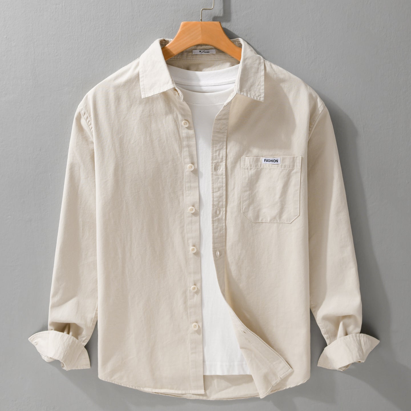 Men's Lightweight Cotton Overshirt with Chest Pocket, Soft Touch and Relaxed Fit Chichicherry