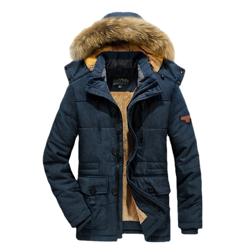 Men's padded parka with faux fur hood and teddy lining Chichicherry