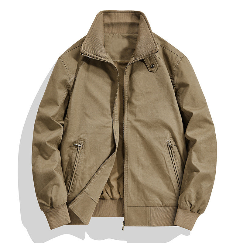 Men's cotton canvas blouson with ribbed cuffs and stand-up collar Chichicherry