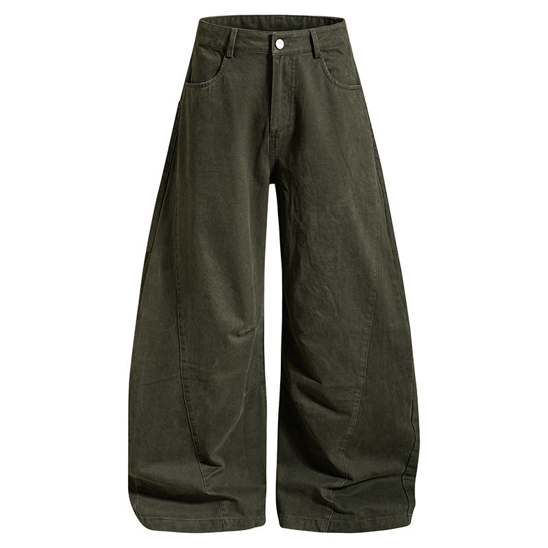 Women wide High-Waist Culotte Jeans with Baggy silhouette and Cargo details Chichicherry