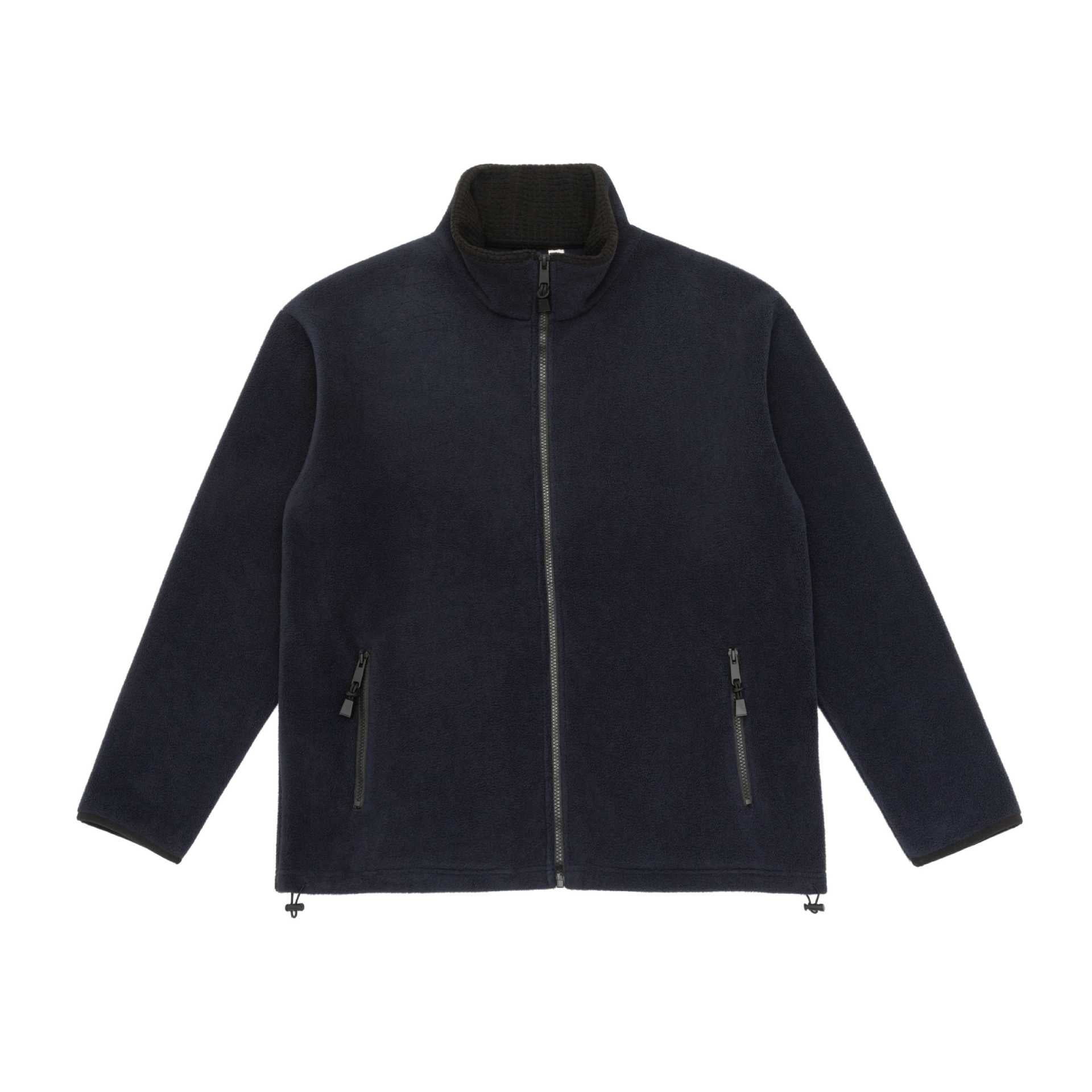 Unisex fleece jacket with stand-up collar, full-length zipper and drawstring hem Chichicherry