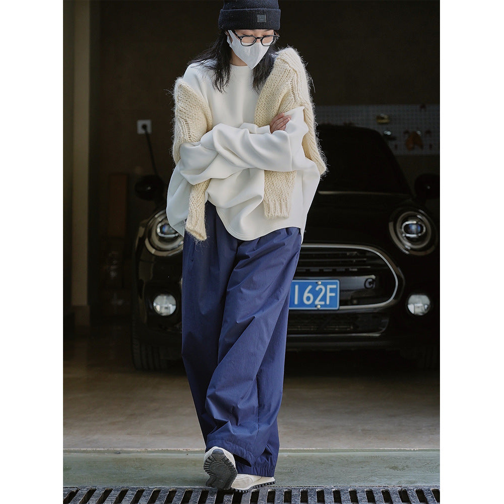 Women Voluminous Palazzo Baggy Pants with Elastic Comfort Waistband and Side Pockets Chichicherry